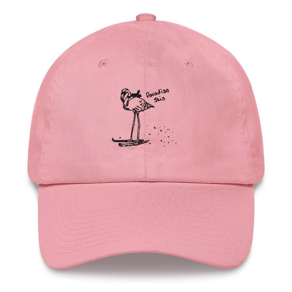 Paradise Rad Mom hat in pink with Flamingo logo
