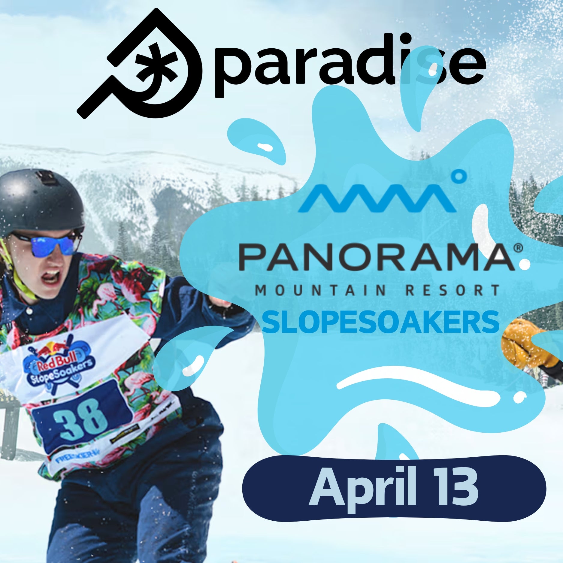 Paradise Skis is an official sponsor of Red Bull Slopesoakers at Panorama Mountain Resort 