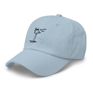 Paradise Rad Mom hat in blue with Flamingo logo