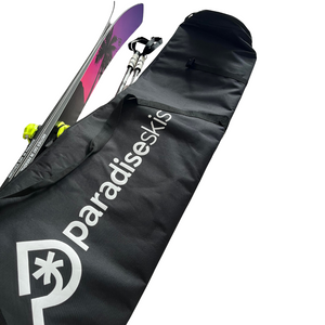 Paradise Skis ski and snowboard bag with powder skis and ski poles